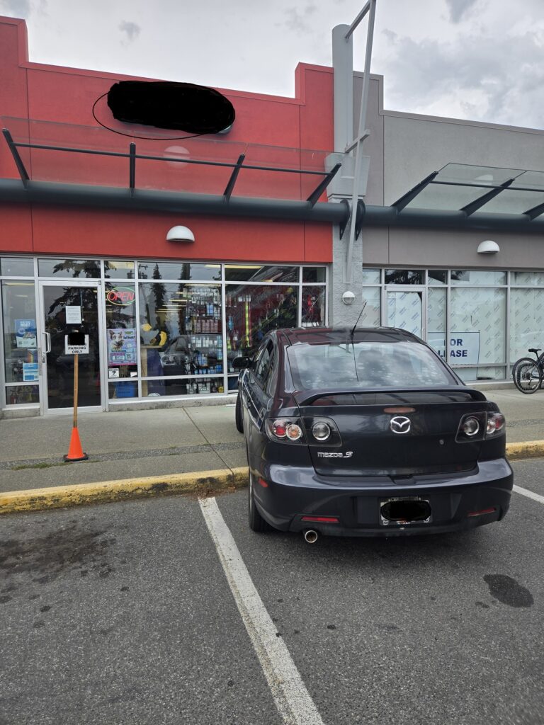 Vehicle drives into store front